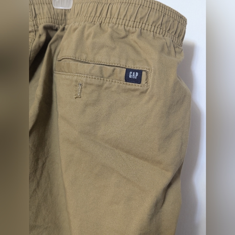 Men's Gap Shorts XXL Stretch Twill Pull On Drawstring Elastic Waist Short Brown - Picture 5 of 6